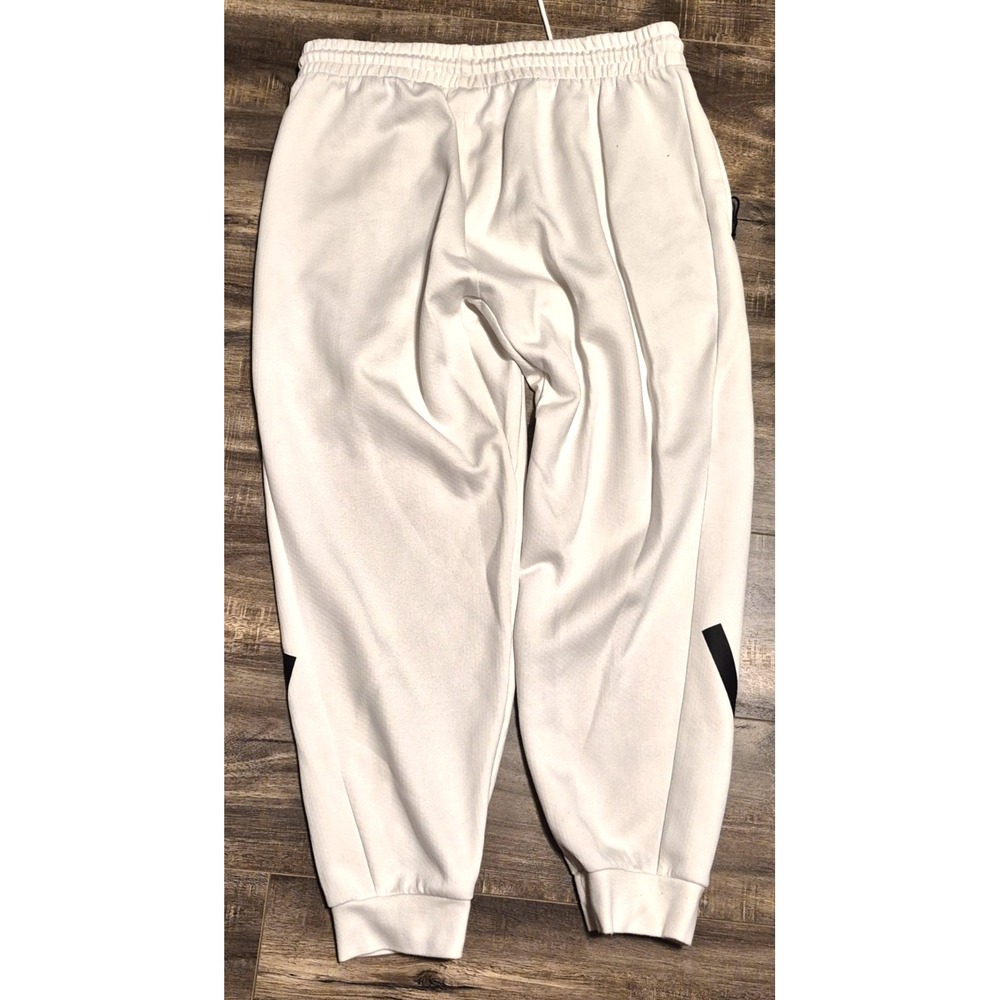 Adidas Mens Jogger Sweat Pants XL Tapered White Black Drawstring - Picture 3 of 3